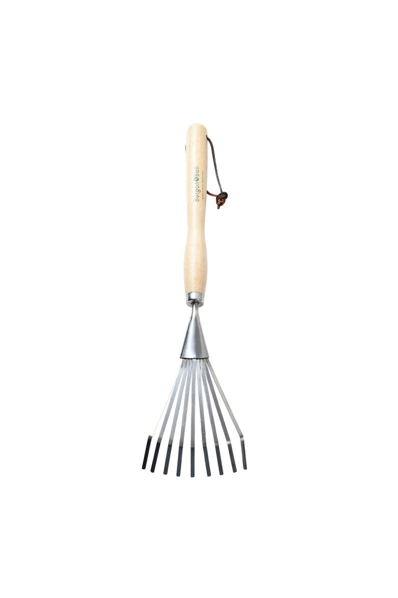 Mid-Handled Stainless Steel Shrub Rake, Alternate, color, Stainless Steel