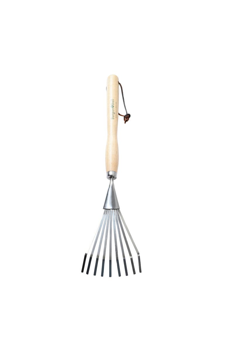 Burgon & Ball Mid-Handled Stainless Steel Shrub Rake, Alternate, color, Stainless Steel
