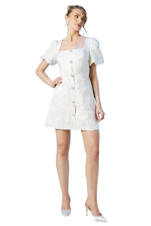 Coast Jewel Button Bridal Mini Dress In White
