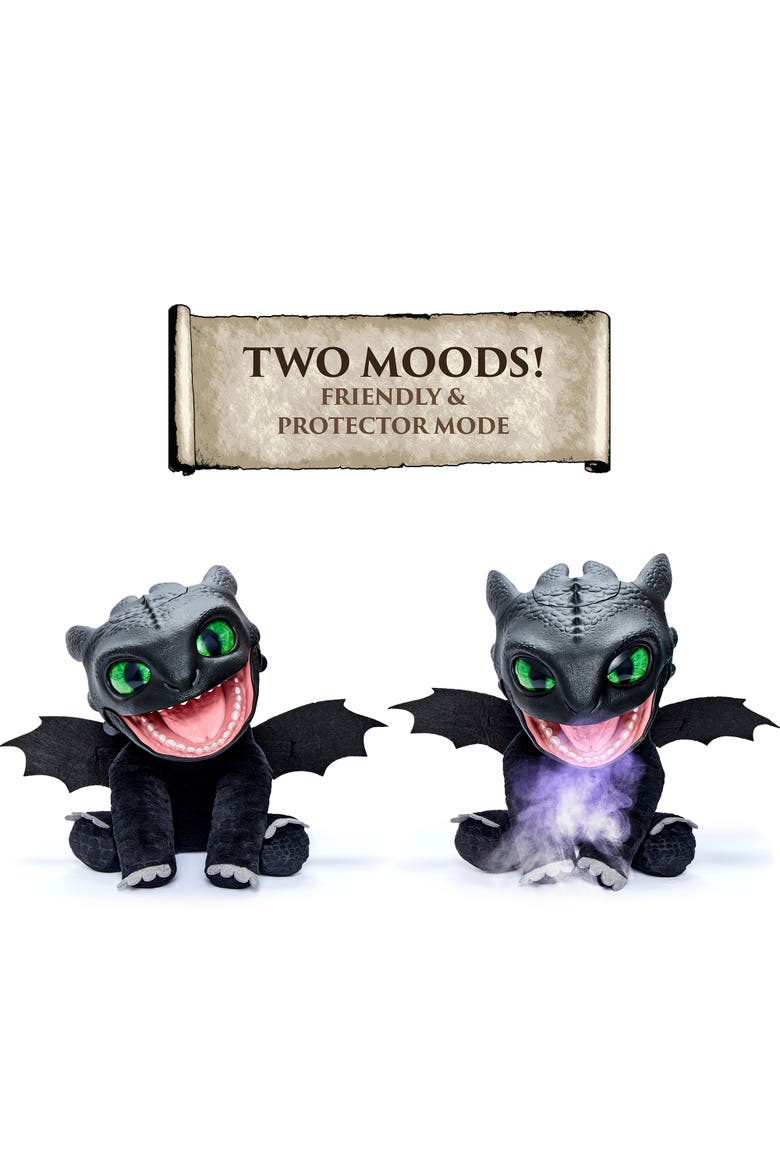 WOW! STUFF Toothless Puppetronic by RealFX 10" Plush 50+ Sounds Ages 6+ HTTYD, Alternate, color, Multicolored