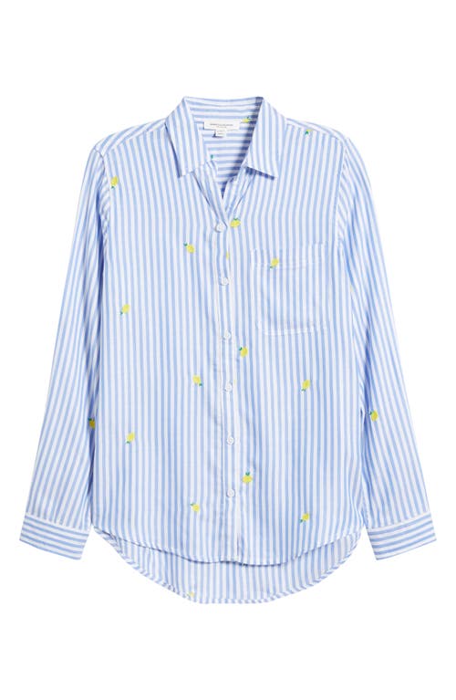 BEACHLUNCHLOUNGE BEACHLUNCHLOUNGE KAYLEE HEART STRIPE LONG SLEEVE BUTTON-UP SHIRT 