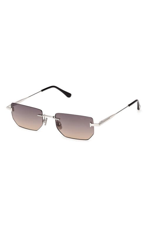 Tom Ford Ethan 53mm Geometric Sunglasses In Brown