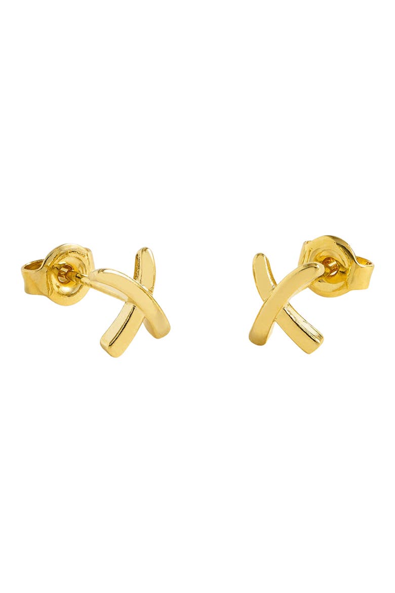 Kiss Stud Earrings, Alternate, color, GOLD