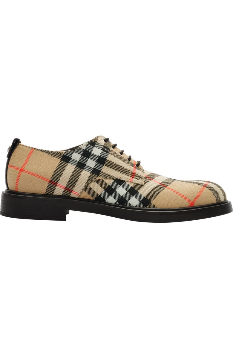 Burberry Check Pembroke Derby Shoes, Main, color, Sand Beige