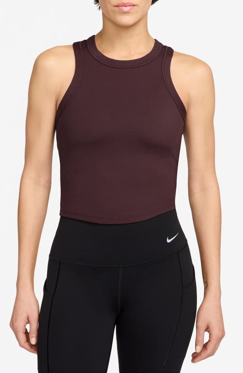 Nike One Fitted Dri-fit Cropped Tank Top In Burgundy