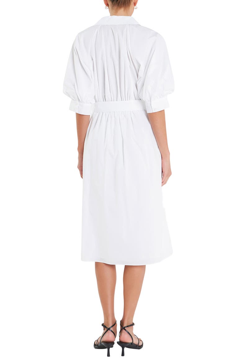Tie Belt Shirtdress, Alternate, color, WHITE