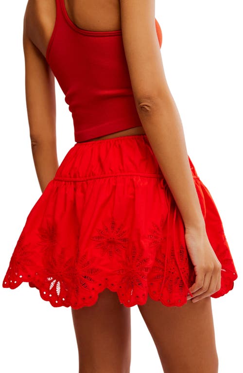 Shop Free People Wildest Dream Eyelet Embroidery Miniskirt In Fiery Red
