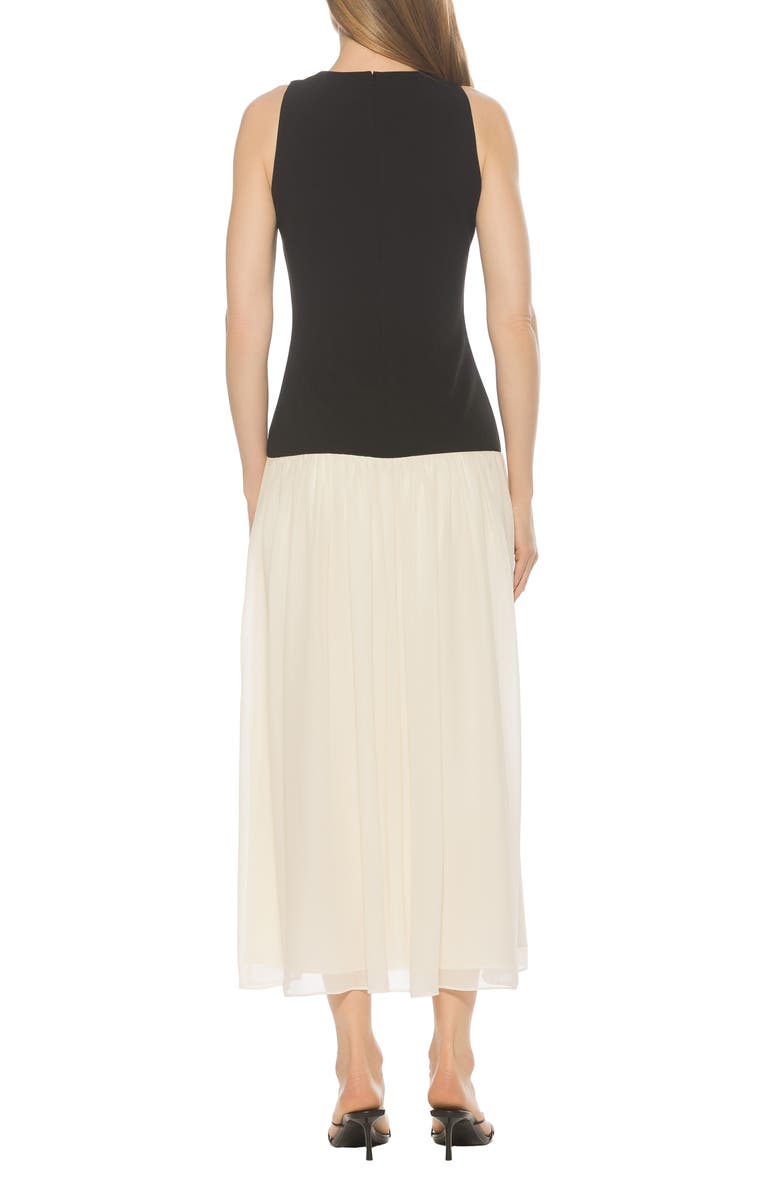 Alexia Admor Dorian Halter Neck Midi Dress, Alternate, color, Black/ White