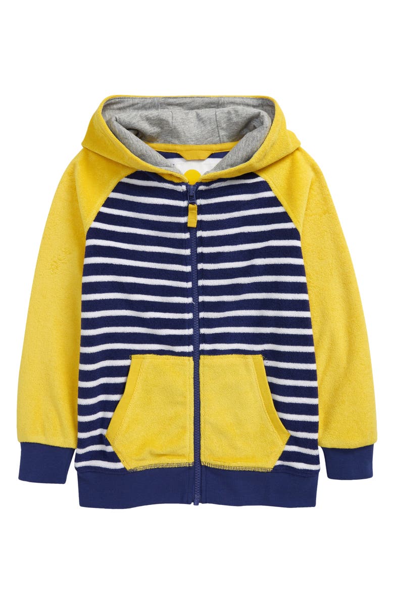 Mini Boden Kids' Towelling Front Zip Hoodie, Main, color, 