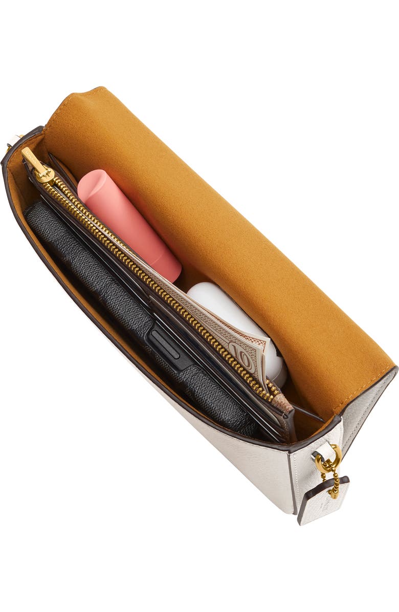 COACH Essential Polished Pebble Leather Crossbody Bag, Alternate, color, Chalk