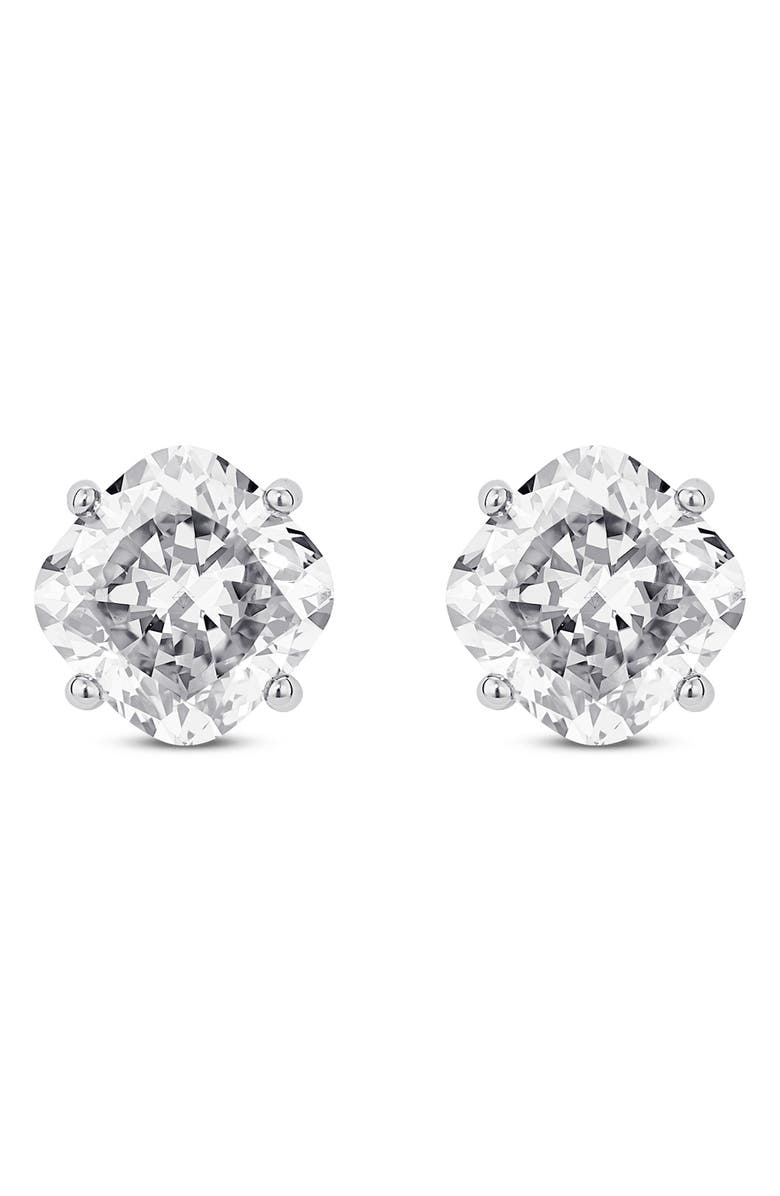 LIGHTBOX 2-Carat Lab-Grown Cushion Cut Diamond Solitaire Stud Earrings, Main, color,
