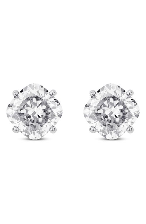 Lightbox 2-carat Lab-grown Cushion Cut Diamond Solitaire Stud Earrings