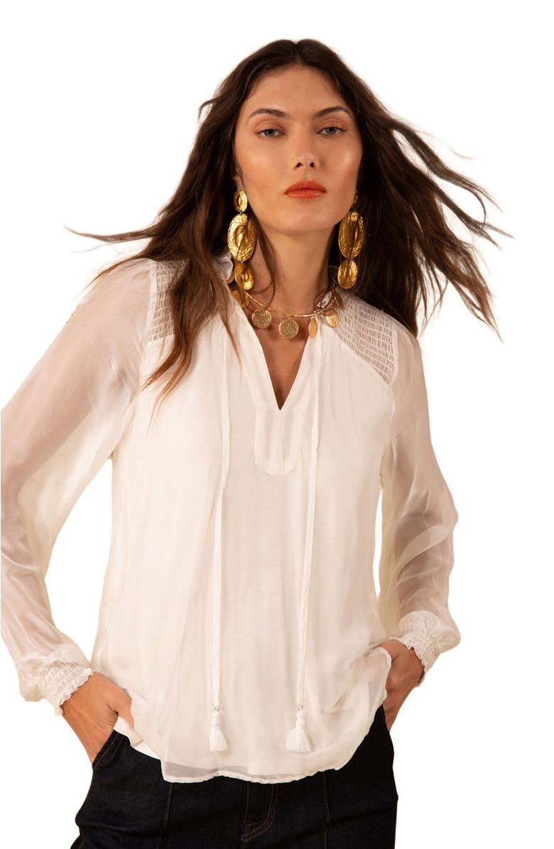 Hale Bob Lucia Solid Chiffon Top, Alternate, color, 