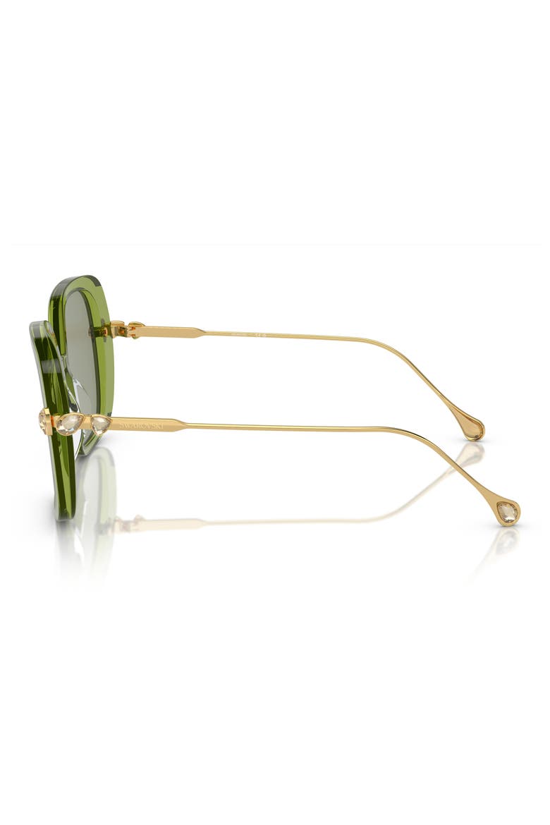 55mm Square Sunglasses, Alternate, color, TRASPARENT GREEN / GREEN