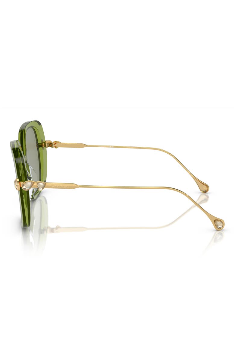 Swarovski 55mm Square Sunglasses, Alternate, color, Transparent Green / Green