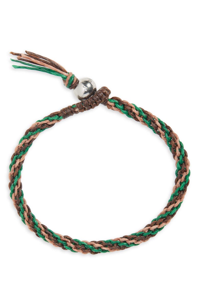 Caputo & Co. Men's Macramé Knotted Stripe Bracelet, Main, color, Camouflage
