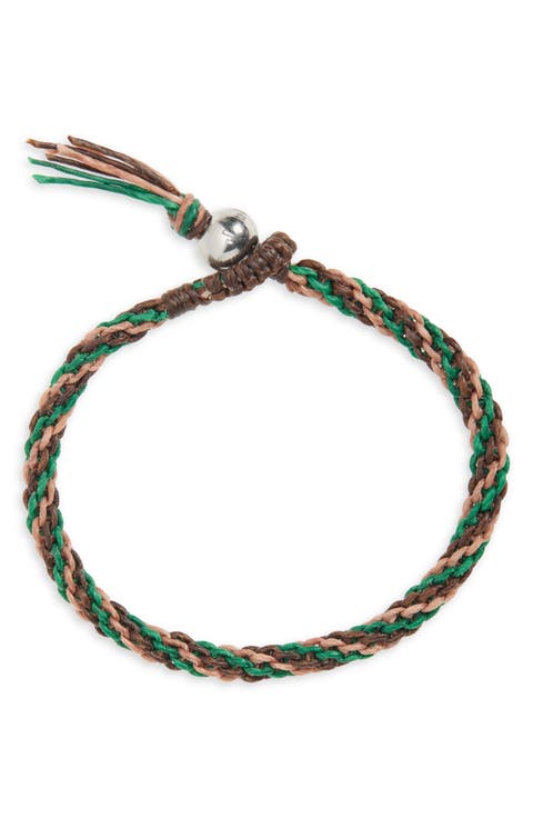 Men's Macramé Knotted Stripe Bracelet