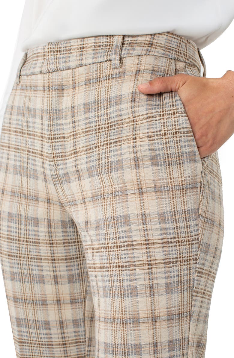 Liverpool Los Angeles Kelsey High Waist Trousers, Alternate, color, Khaki/Cream Campbell Plaid