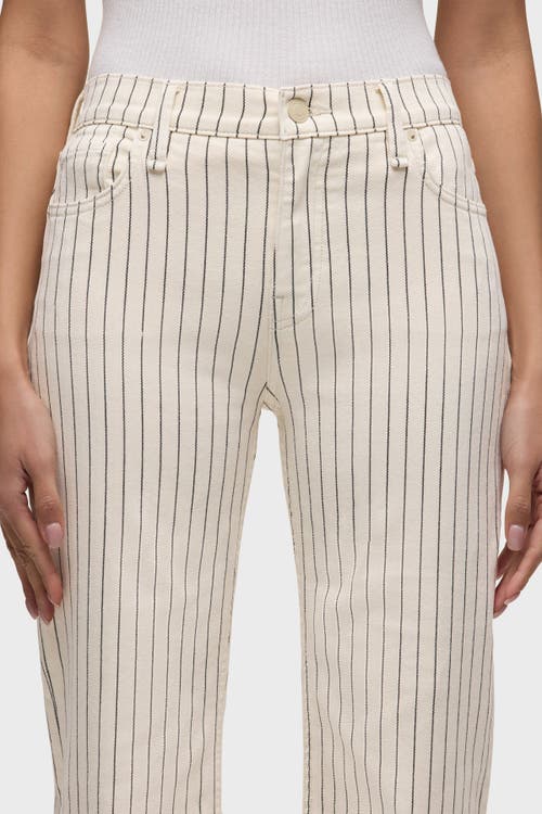 Hudson Jeans Remi High-rise Straight Full Length In Ecru Stripe