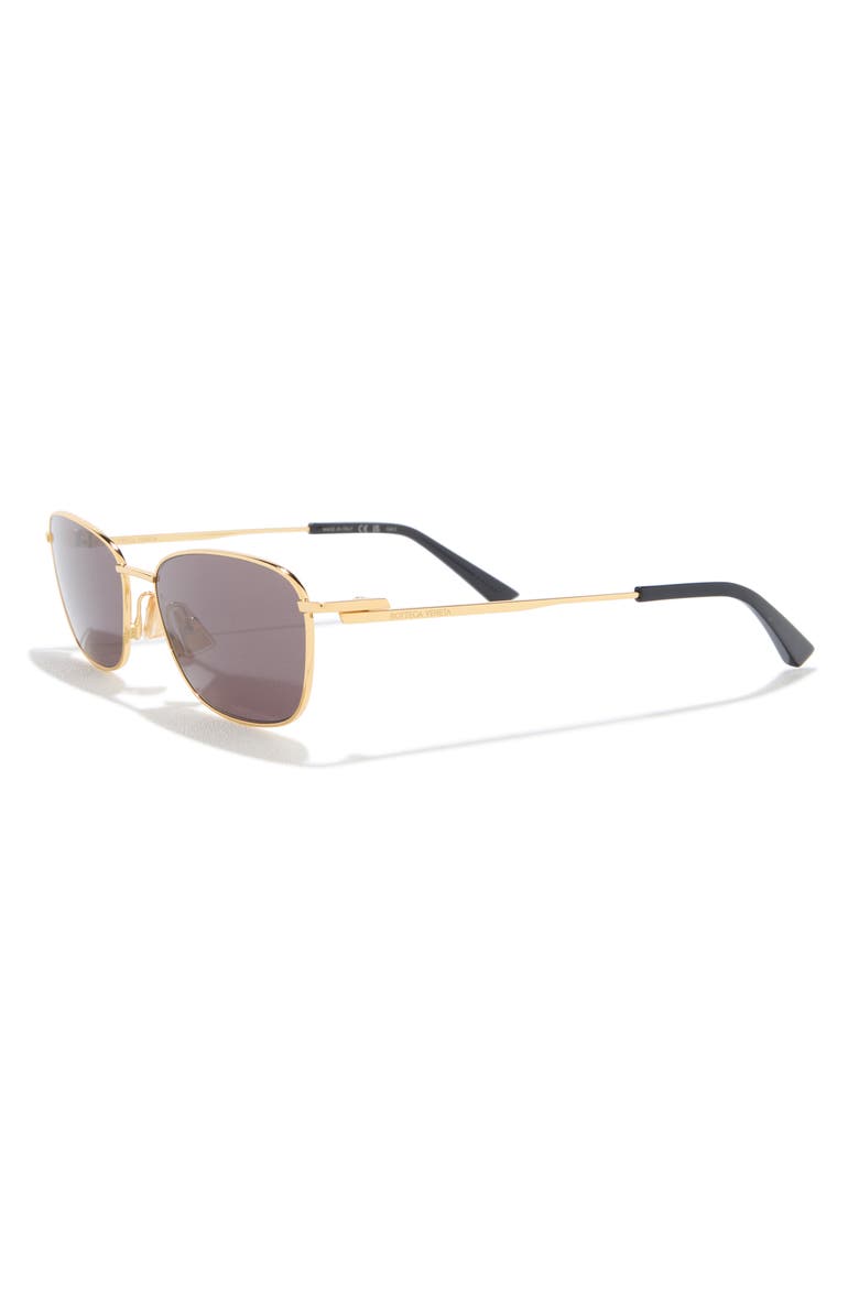 56mm Rectangular Sunglasses, Alternate, color, GOLD GOLD GREY