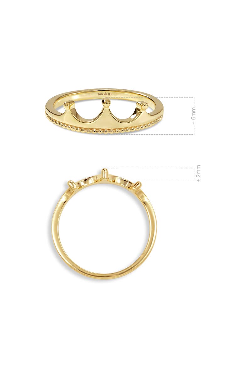 Crown Ring in 14K Gold, 6mm, Alternate, color, Yellow Gold