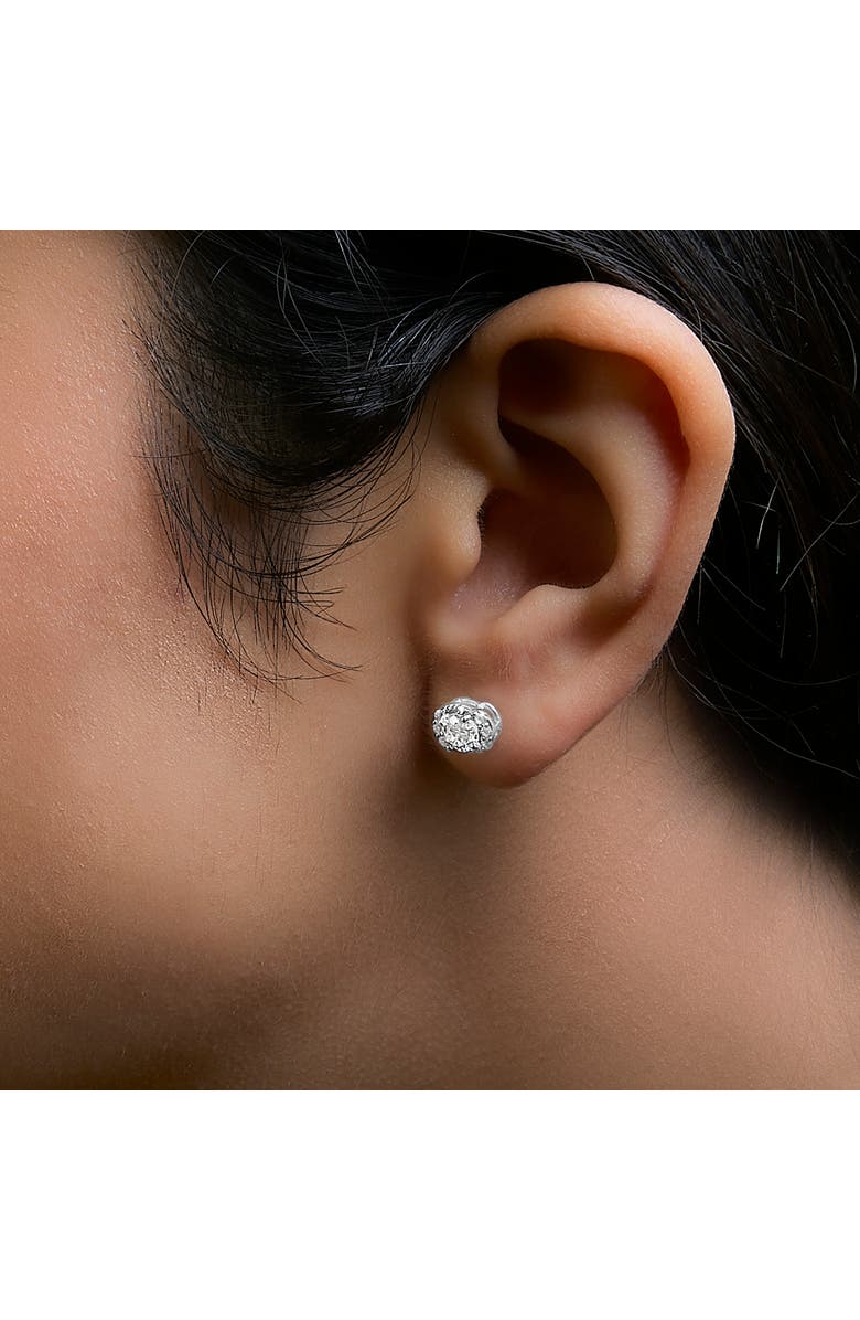 Haus of Brilliance Sterling Silver 5/8 Cttw Lab Grown Diamond Oval Cluster Stud Earrings, Alternate, color, Silver