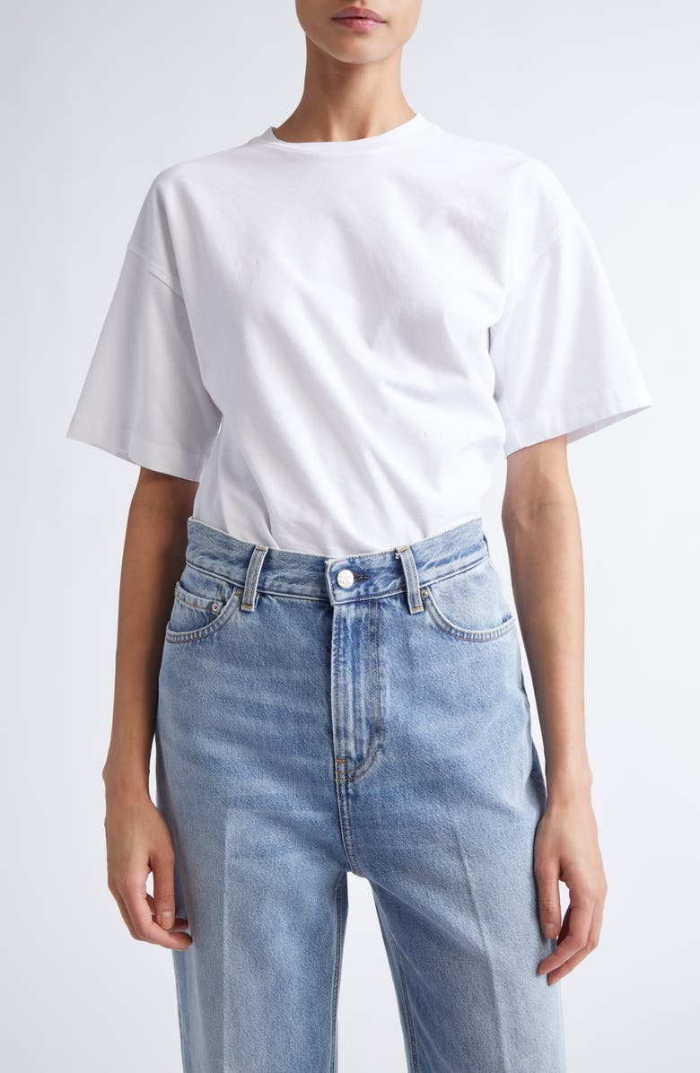 TOTEME Twisted Organic Cotton T-Shirt, Main, color, Off White