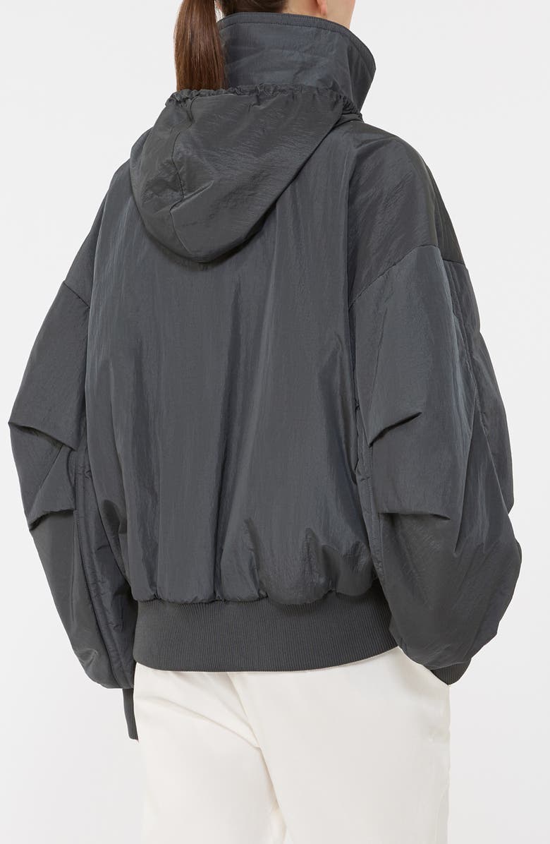 MM by Max Mara Amaca Hooded Nylon Jacket, Alternate, color, Dark Grey