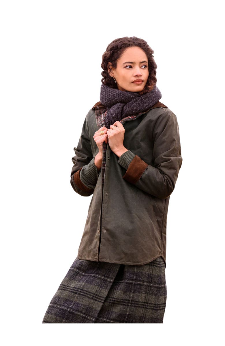 Celtic & Co. Wax Cotton Overshirt, Main, color, Olive