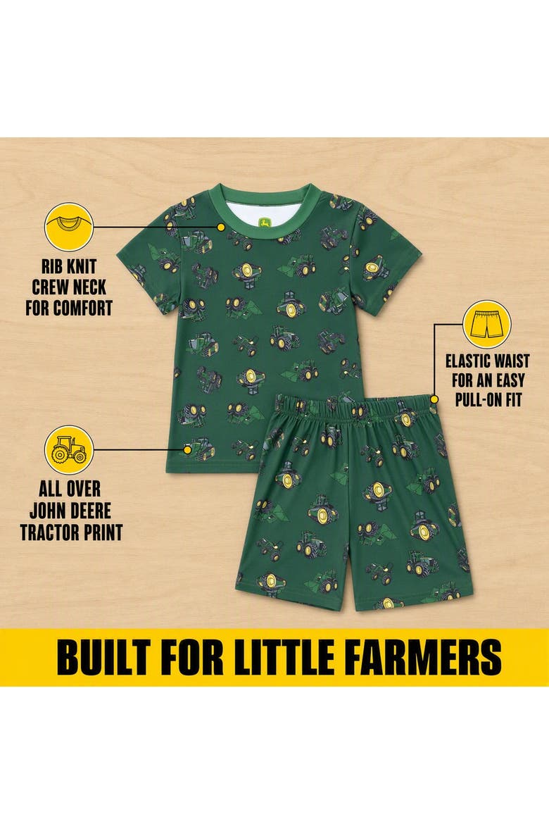 2-Piece Pajama Shirt and Shorts Set, Alternate, color, Forest Green Tractors
