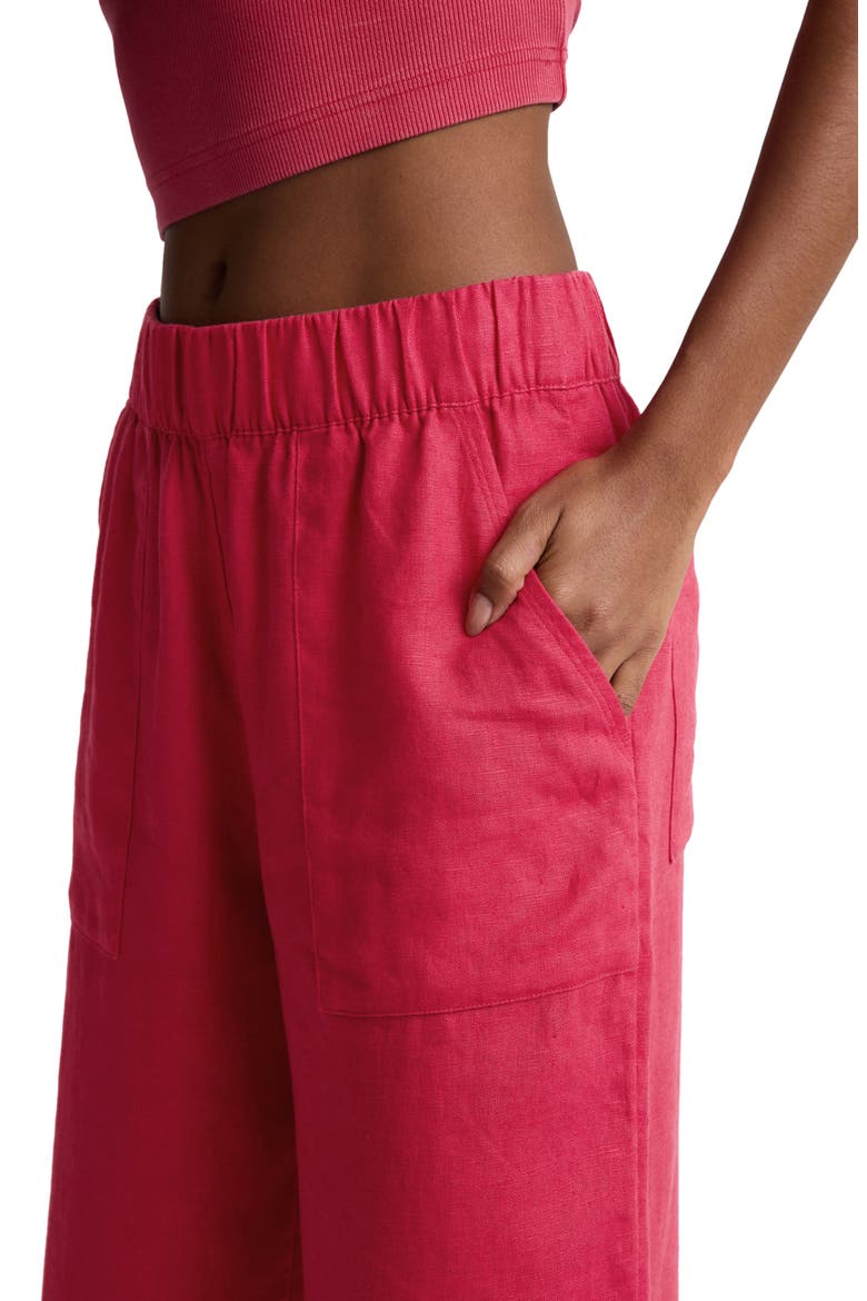 Softwash Wide Leg Linen Pants, Alternate, color, BERRY RED