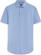 Bugatchi Miles OoohCotton® Abstract Print Short Sleeve Button-Up Shirt