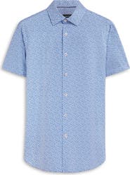 Bugatchi Miles OoohCotton® Abstract Print Short Sleeve Button-Up Shirt