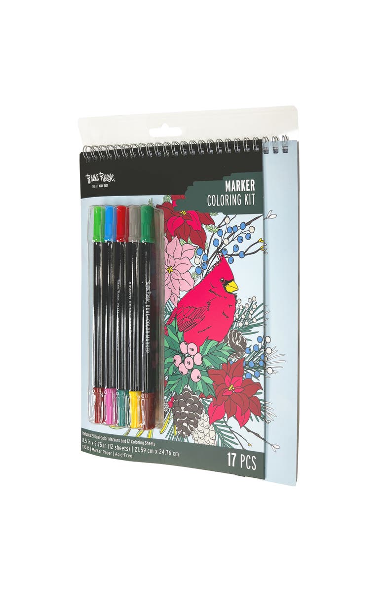 Brea Reese Marker Coloring Kit, Cardinal, 5 Dual Sided Markers, Adult Craft, Alternate, color, Multicolored