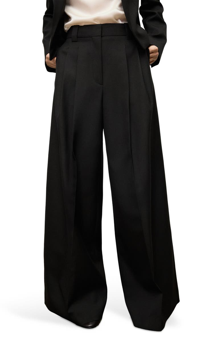 MANGO Pleated Wide Leg Pants, Main, color,