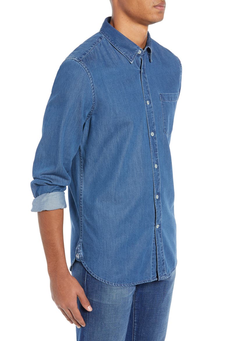Slim Fit Denim Shirt, Alternate, color, MID WASH