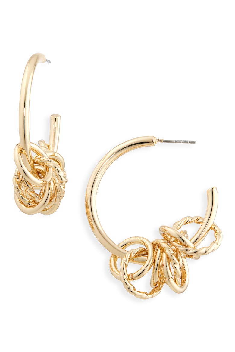 Slinky Ring Hoop Earrings, Main, color, GOLD