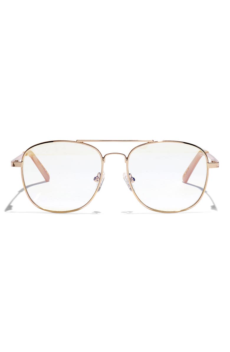 Madewell 48mm Aviator Blue Light Blocking Glasses, Main, color, 