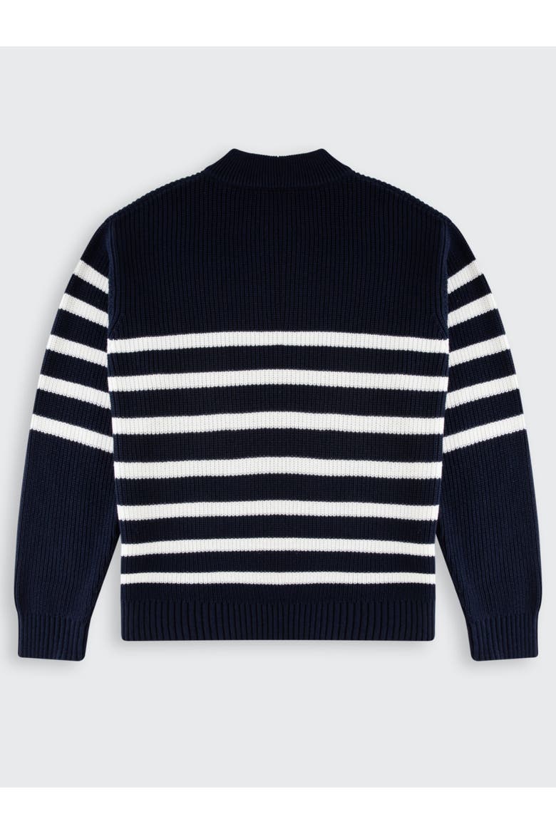Huxley Striped Quarter Zip Sweater, Alternate, color, Navy