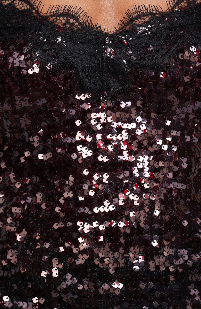 Petal & Pup Lace Trim Sequin Camisole, Alternate, color, Burgundy