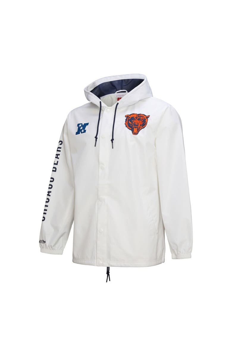 Mitchell & Ness Men's Mitchell & Ness  White Chicago Bears Vintage Logo Coaches Full-Snap Hoodie Jacket, Alternate, color, 