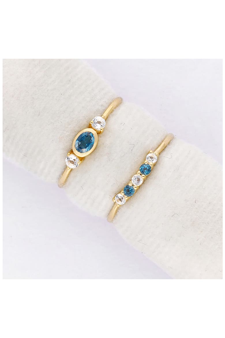 London Blue Topaz & White Topaz Ring, Alternate, color, BLUE