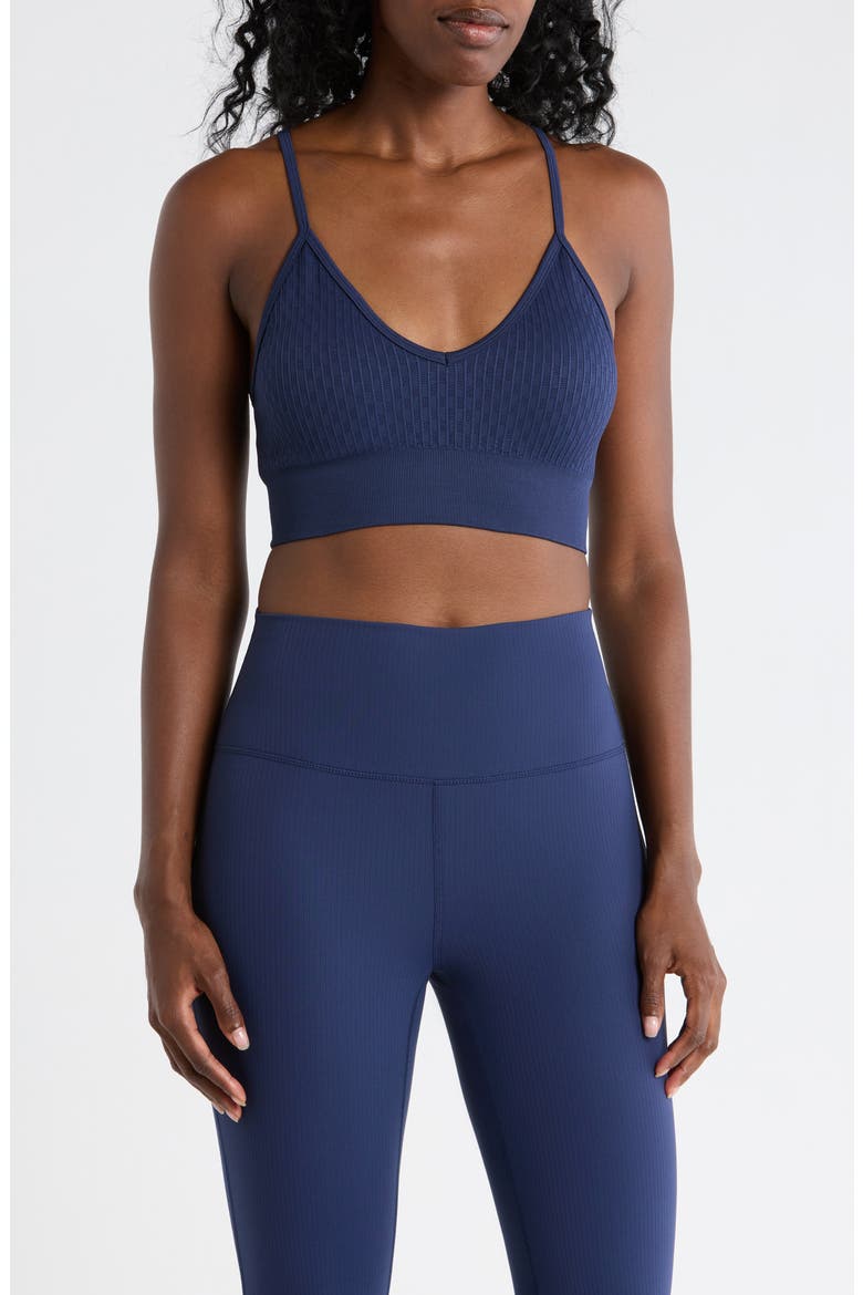 Sweetheart Seamless Sports Bra, Main, color, NAVAL BLUE