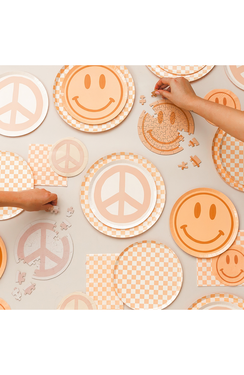 Jollity & Co Peace & Love Smile Dessert Plates, Alternate, color, Assorted Pre-Pack