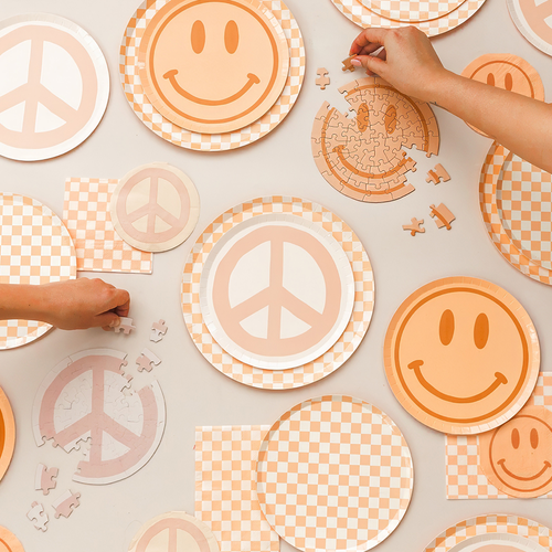 Jollity & Co Peace & Love Peace Dessert Plates In Assorted Pre-pack