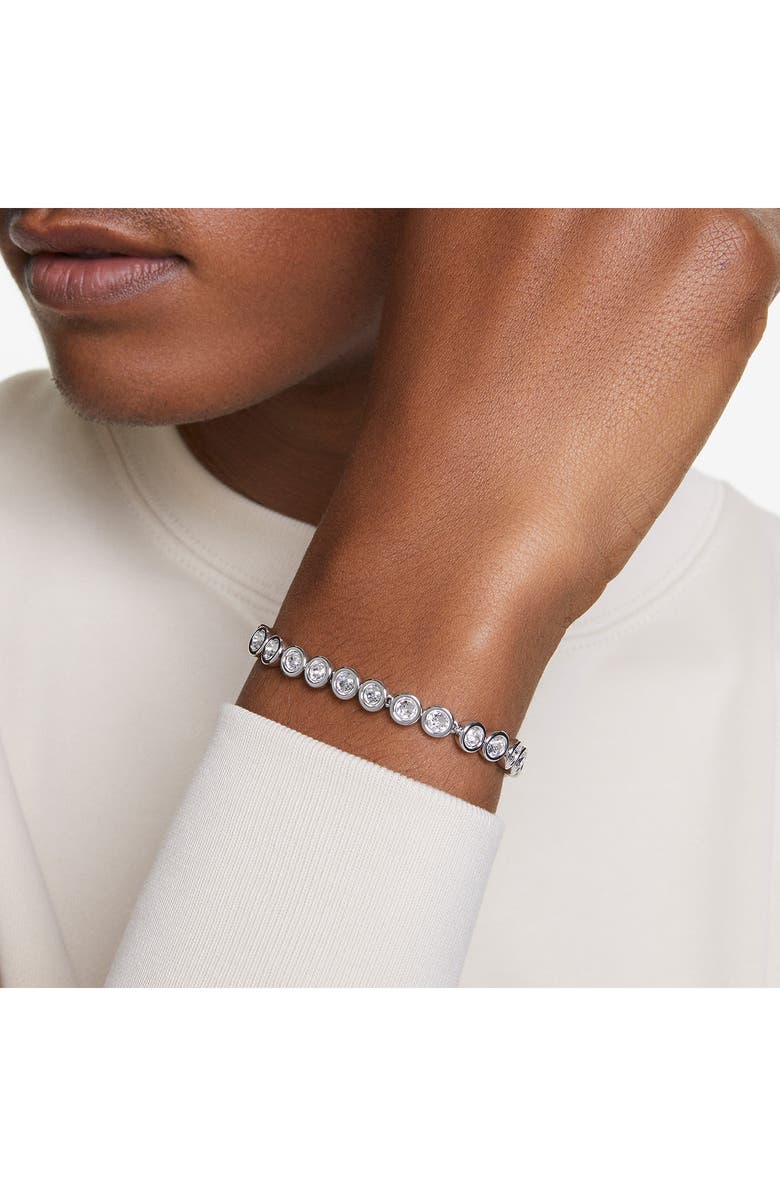 Swarovski Imber Crystal Tennis Bracelet, Alternate, color, White/ Silver