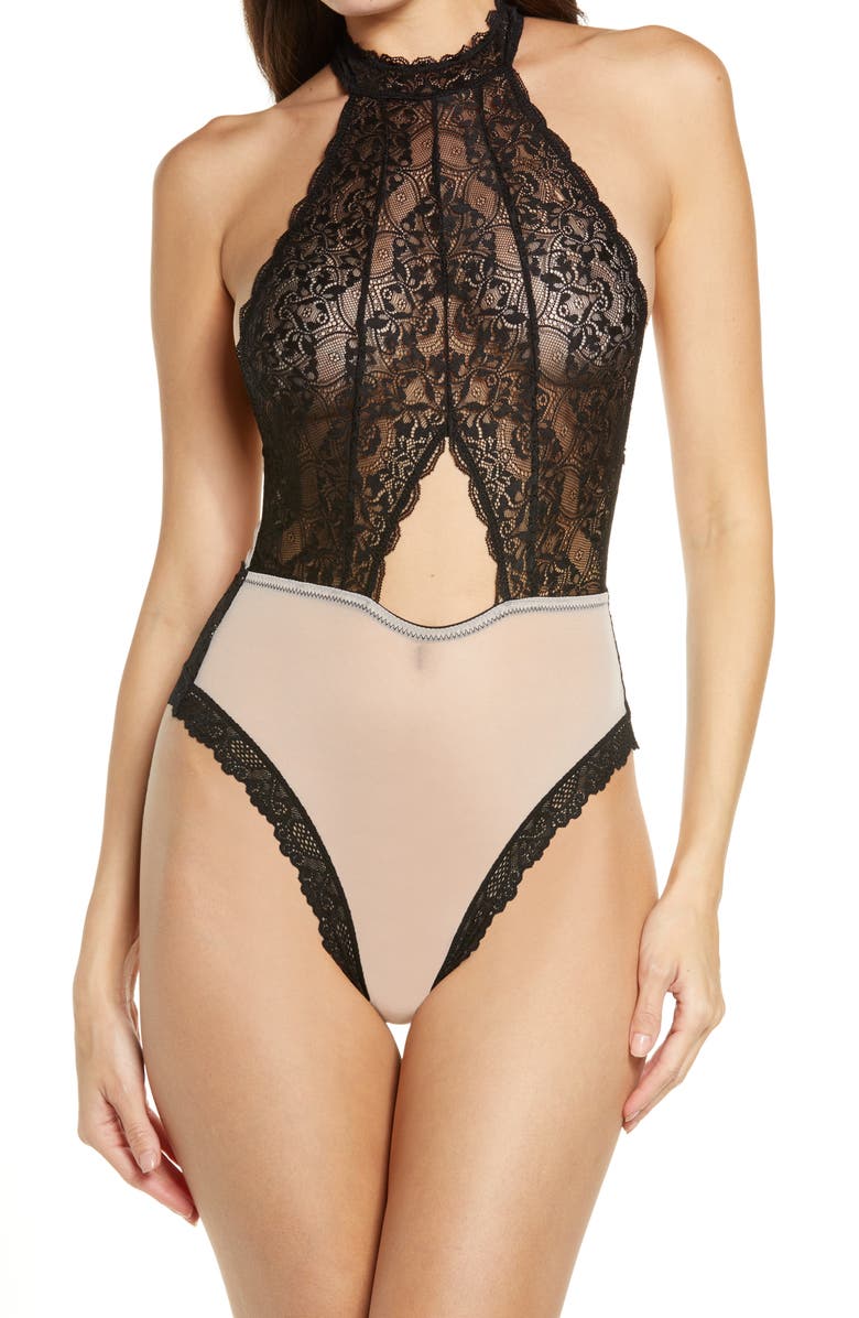 Honeydew Intimates Nicollette Lace & Mesh Bodysuit, Main, color, 