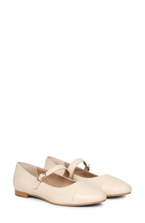 SAINT G Garlen Mary Jane Cap Toe Flat in Macadamia 