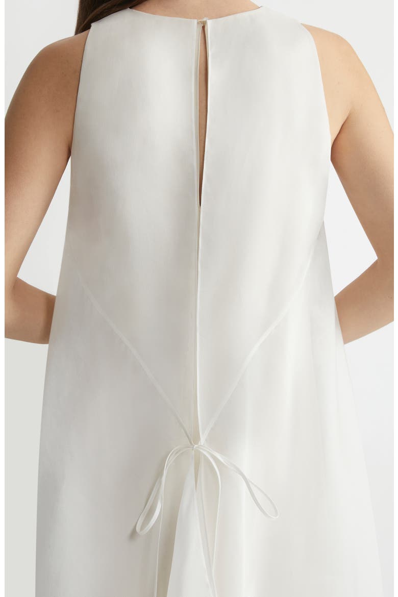 Tie Back Overlay Sleeveless Silk Column Gown, Alternate, color, CLOUD