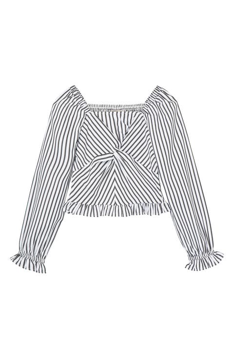 Kids' Stripe Twist Smocked Top